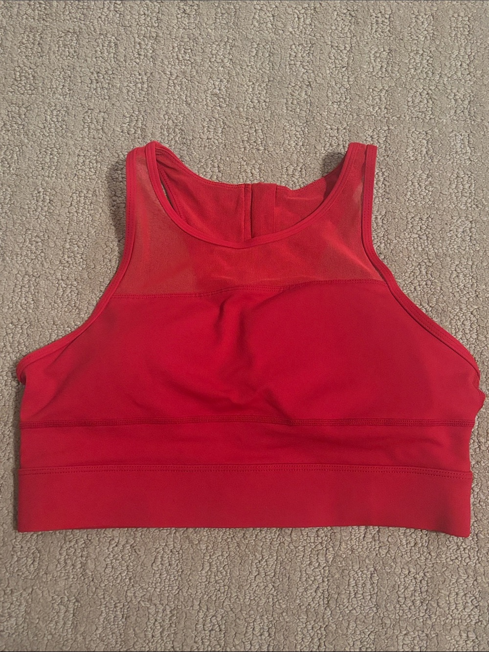 High-Neck Performance Sports Bra in Red
